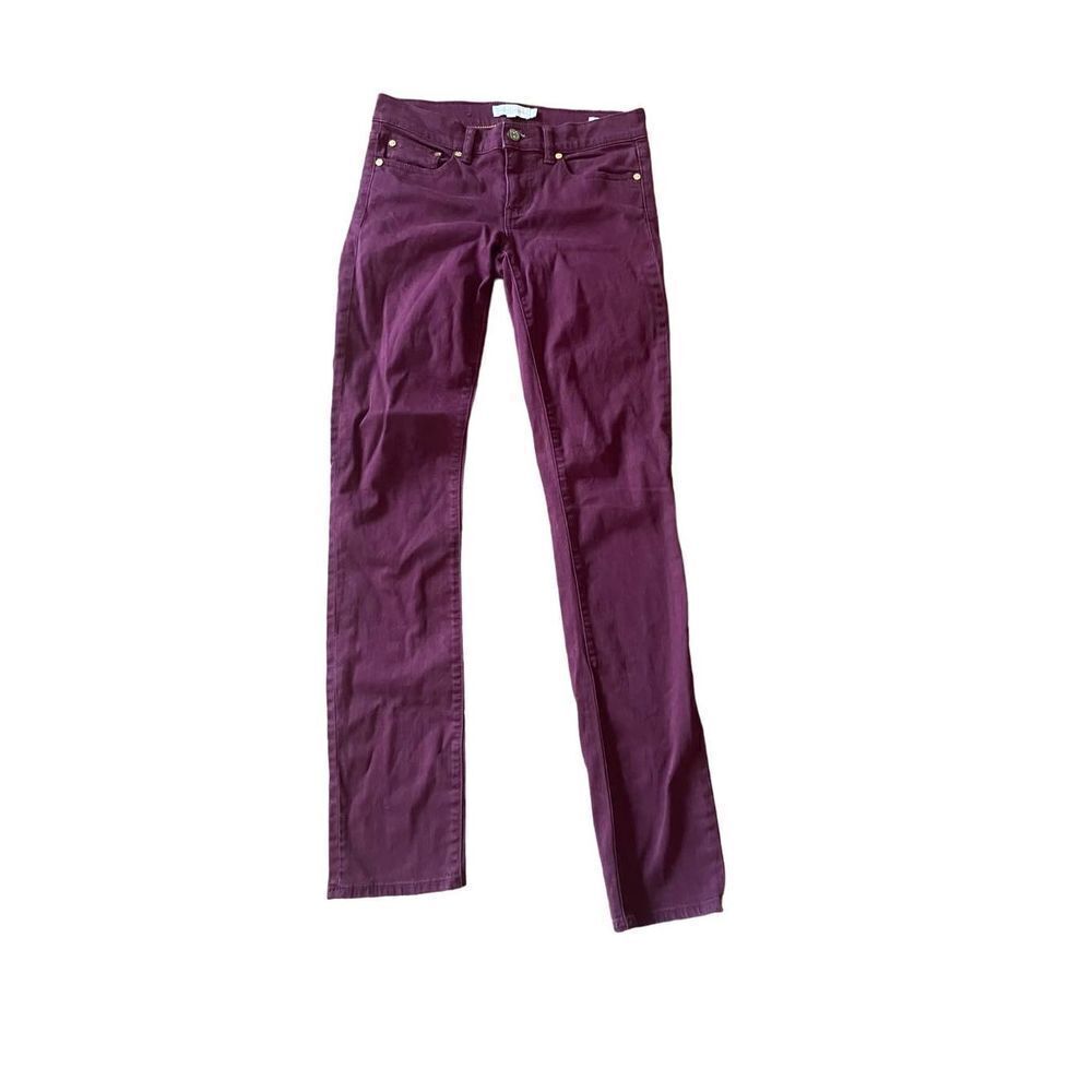 Tory Burch dark plum super skinny mid rise jean size 26